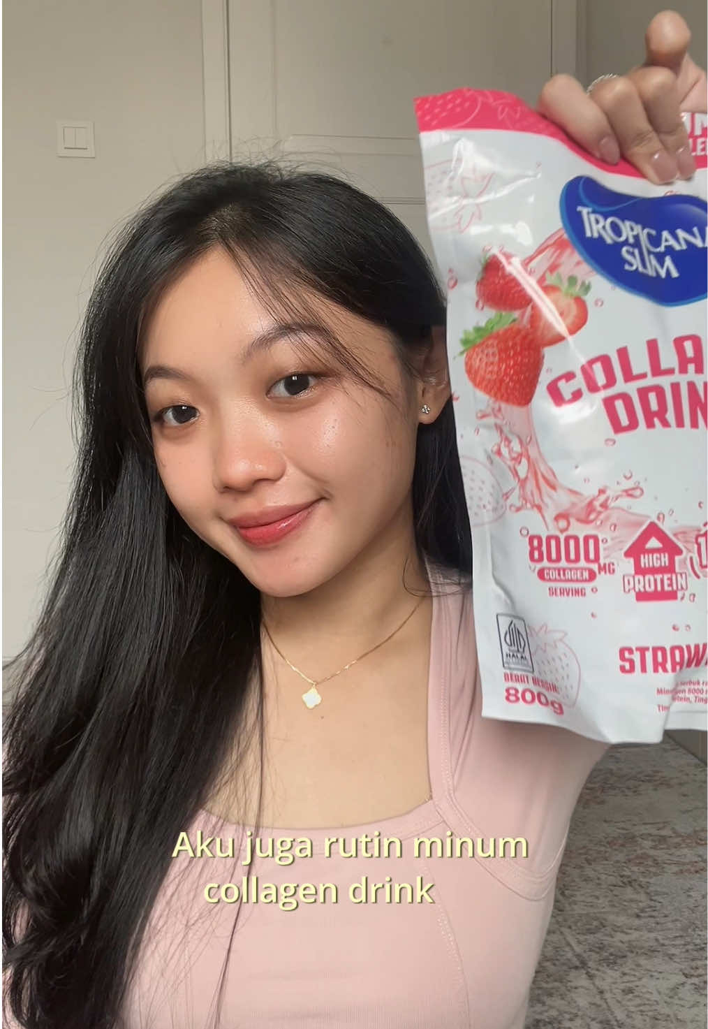 collagen drink ini salah satu kunci yg bikin keliatan jadi “beda orang”. apalagi kandungan glutathione yg melindungi dari radikal bebas & mencerahkan kulit✨ #glowupjourney #tropicanaslim #collagendrink #glutathione 