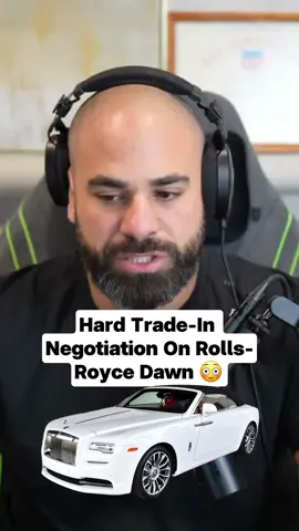 Dude wants to trade-in his Rolls Royce Dawn for a Ghost. Let's see if he likes my offers. #luxurycars #convertible #cartrade #carnegotiation #rollsroyce #fy #fyp 