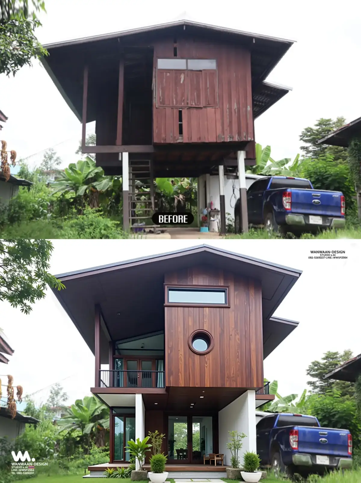 prompt gen. :: wanwaan design studio [ดูไว้เป็นไอเดีย..ครับ] #รีโนเวทบ้าน #บ้านมินิมอล #บ้านมินิมอลมูจิ 