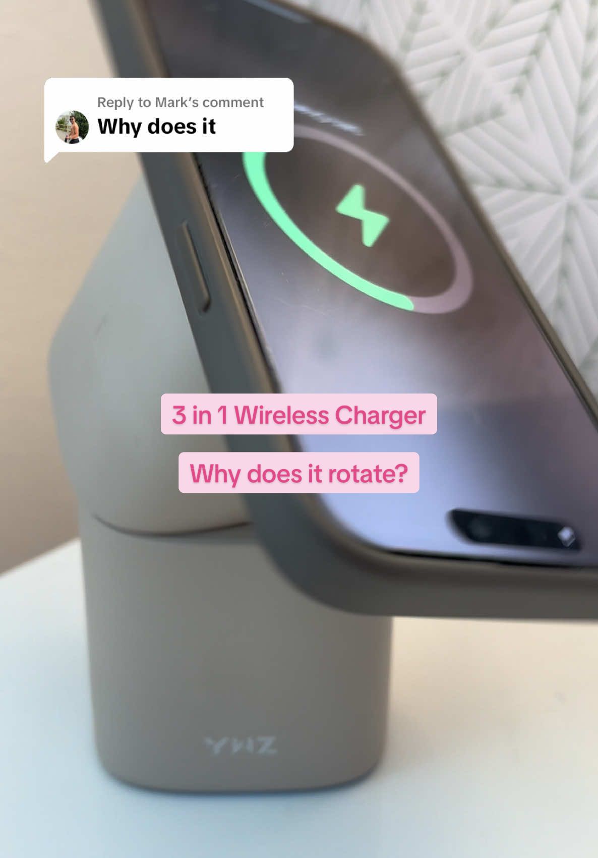 Replying to @Mark #wirelesscharger #3in1charger #chargingstation #tech #techfinds #technology #TTSDelightNow  #TikTokShopCreatorPicks #treasurefinds 