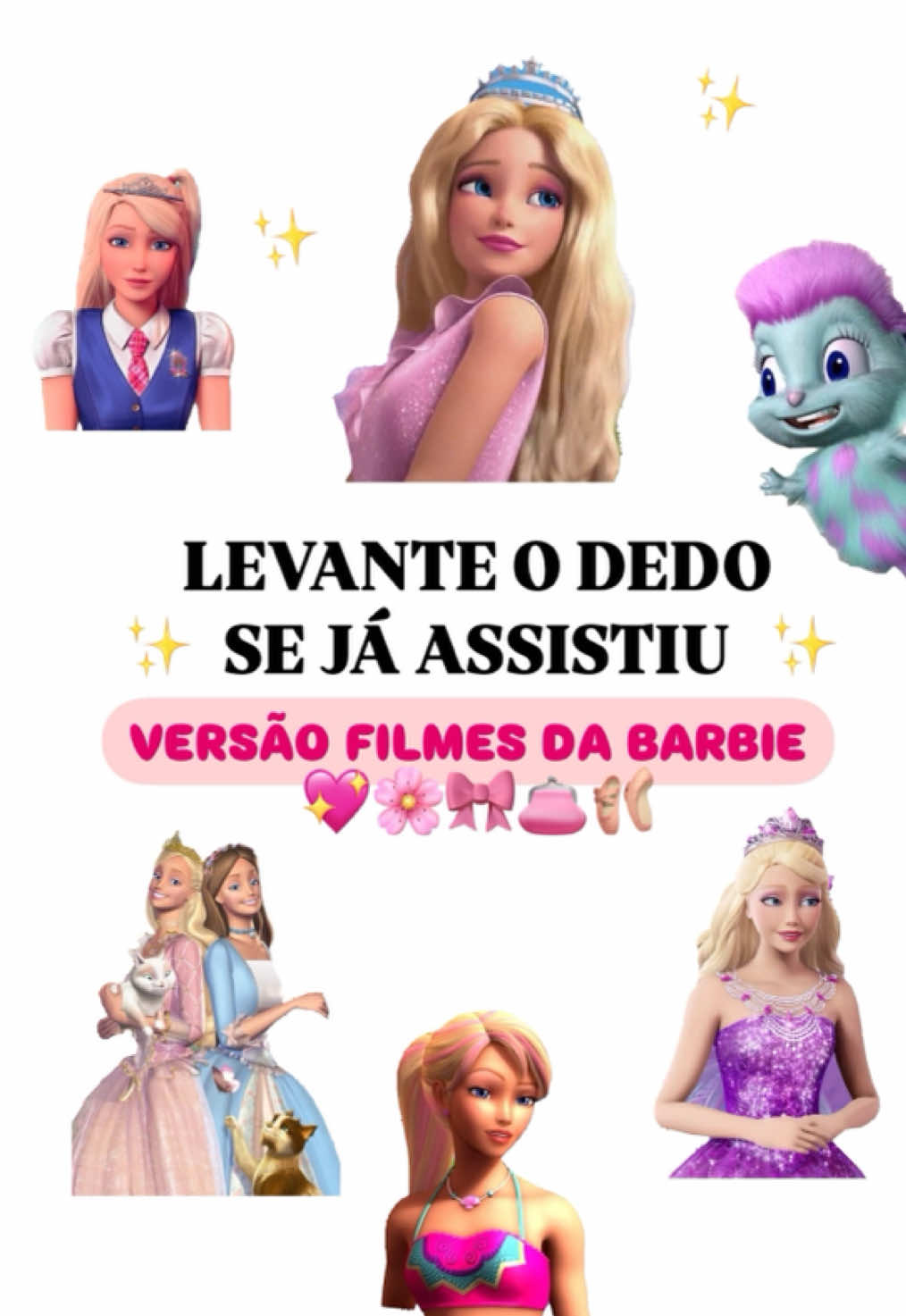 Eaí, quantos vocês já assistiram? ✨🎀 #Barbie #fy #levantaodedo #trend #cantesesouber #girls #BarbieMovie #foryoupage #imjustagirl #meninas #meninasapoiammeninas #barbiecore #nostalgia 