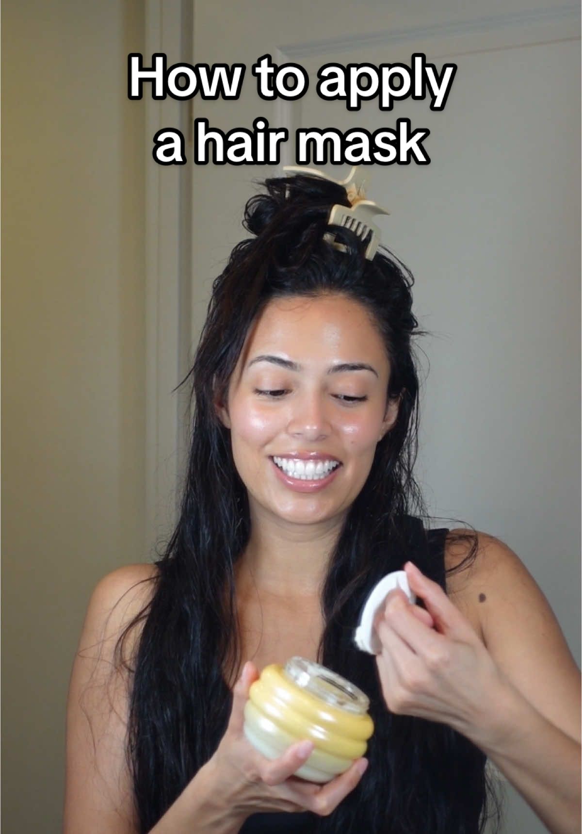 yes, you could apply your hair mask like a conditioner... but I find that applying it on slightly towel dried hair is much more effective! When hair is too wet, the product may not penetrate as effectively.  Damp hair allows the mask to adhere better to the hair strands, enhancing absorption. @formul_a @Gisou #hairtok #hairtips#hair #creatorsearchinsights 