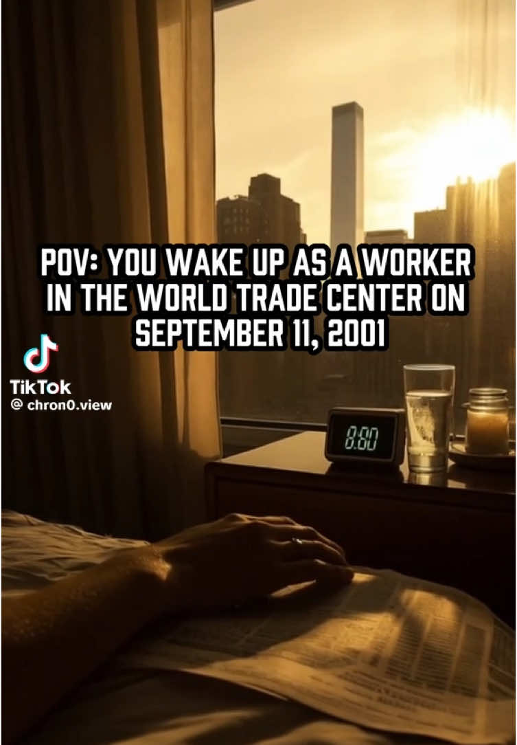 POV: YOU WAKE UP AS A WORKER IN THE WORLD TRADE CENTER ON SEPTEMBER 11, 2001 #ai #history #cinematic #aivideo #historytime #artificialintelligence #povlab #pov #worldtradecenter #11092001🛫 