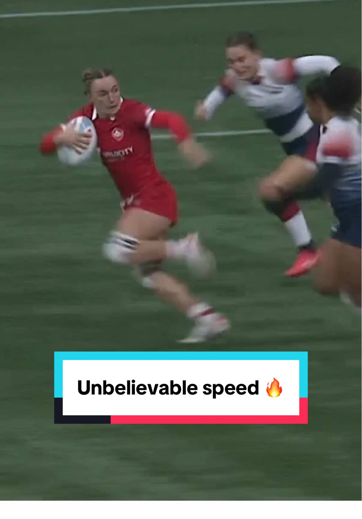 Krissy Scurfield gave the Vancouver fans something to cheer for 🙌 #rugby #rugbytok #canada #hsbcsvns #hsbcsvnsvan 