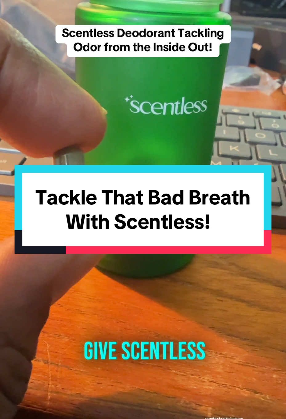 Scentless Deodorant Supplement: Tackling Odor from the Inside Out! We talk about how what we eat can impact our body odor, and how Scentless Deodorant Supplement can help detox our system and reduce odor at its source with natural ingredients like chlorophyll, mint, and parsley. It's a convenient solution that can lead to fresher breath, cleaner sweat, and better skin over time, without harsh chemicals. #deodorant #odor #freshness #naturalingredients #scentlessbreathfreshener#badbreath 