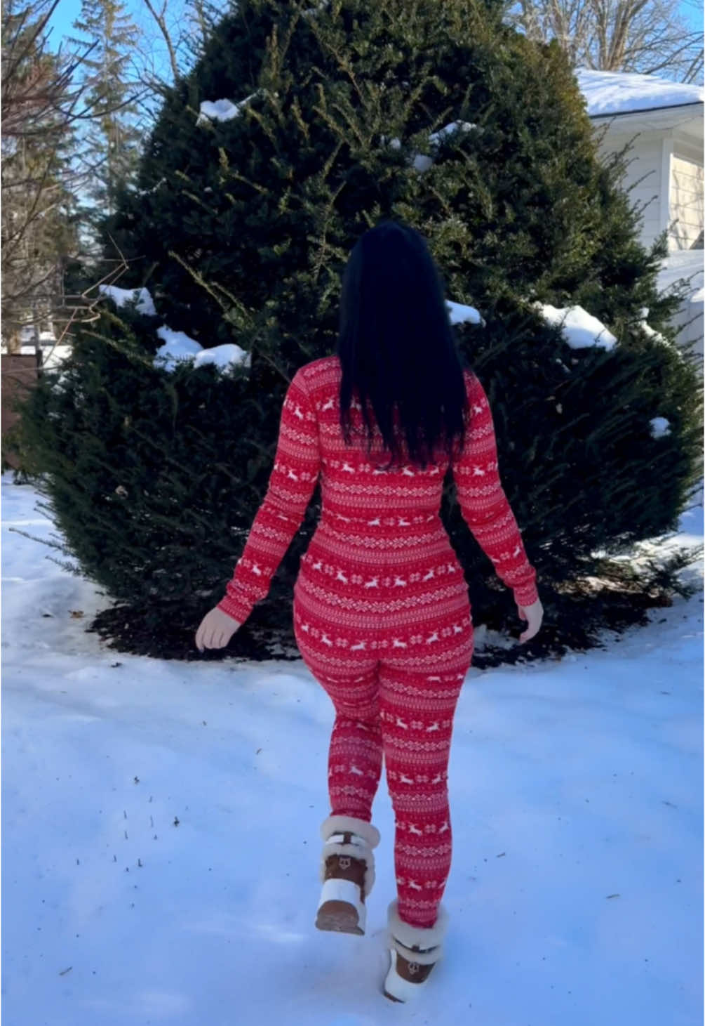 Canadian girl winter = onesie season ❤️ #winter #snow #onesie #winterfit 