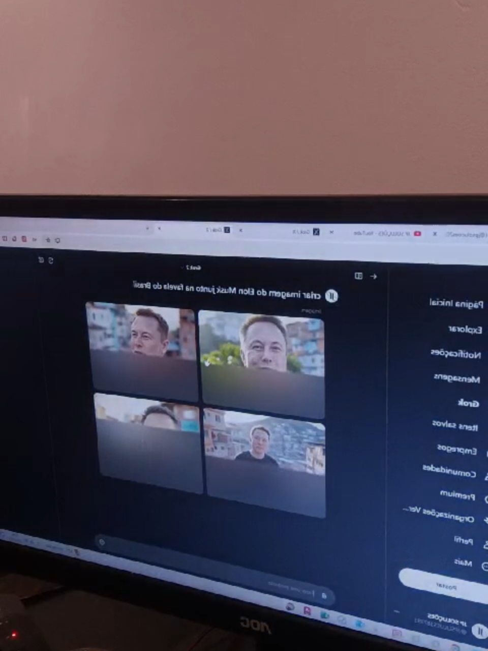 Criar uma imagem utilizando inteligencia artificial do Elon Musk na favela #InteligenciaArtificial #elonmusk  #grok2 #x #imagem #twitter #favela