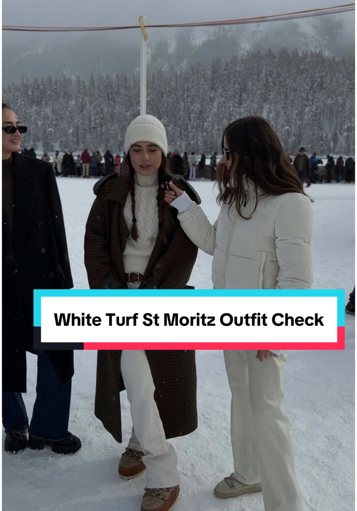 Outfit check - St. Moritz Edition: we asked this time what guest of the horse racing event White Turf are wearing!  Darya is wearing Ogier full look ❄️ #WhiteTurf #WhiteTurf2025 #swissglam #stmoritz #saintmoritz #sanktmoritz #stmoritztopoftheworld #outfitcheck #streetinterviews