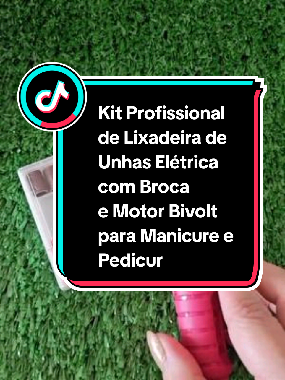 Kit Profissional de Lixadeira de Unhas Elétrica com Broca e Motor Bivolt para Manicure e Pedicure