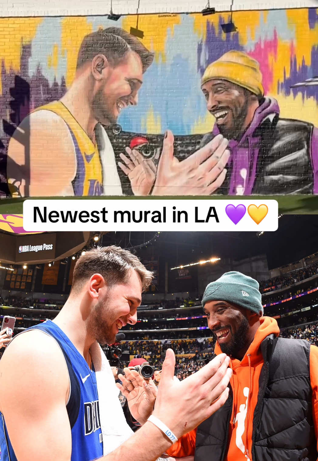 Featuring #LukaDoncic and #KobeBryant 💜💛 (via @Kobe Bryant Lakers Murals) #lakers 