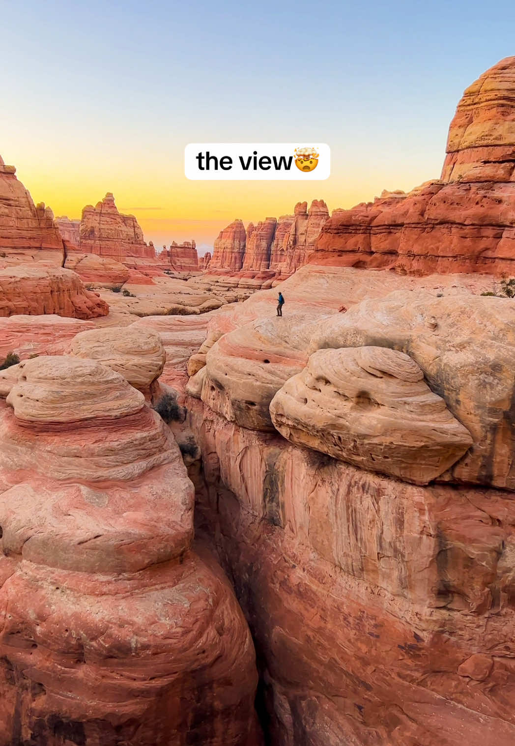 Our favourite hike in Canyonlands National Park in Utah 🥾😍 (save for later!) The hike to the Druid Arch takes a little extra effort, but it is SO worth it when you get to the end🙌 We did this for sunset and had the whole place to ourselves! This trail offers one of the most spectacular views in a section of Canyonlands known as “The Needles”. It is accessed through a separate entrance than most other lookouts, but we would highly recommend going! 🪧 Begins at Elephant Hill Trailhead 🥾 17.4km & 153m of elevation gain round trip  💦 Bring plenty of water and snacks. Even though there isn’t a ton of elevation gain, dehydration and exhaustion sneak up quickly in the desert ⏰ If you have time, you can make this a large loop to include Chesler Park 🔦 Bring a headlamp and an offline map if you’re doing this for sunset 🗑️ Always remember to leave no trace. This is especially important in the fragile desert environment🏜️ Is Canyonlands in Utah on your bucket list?👇 Follow us for more adventure  travel inspiration & hiking 🌎🏔️