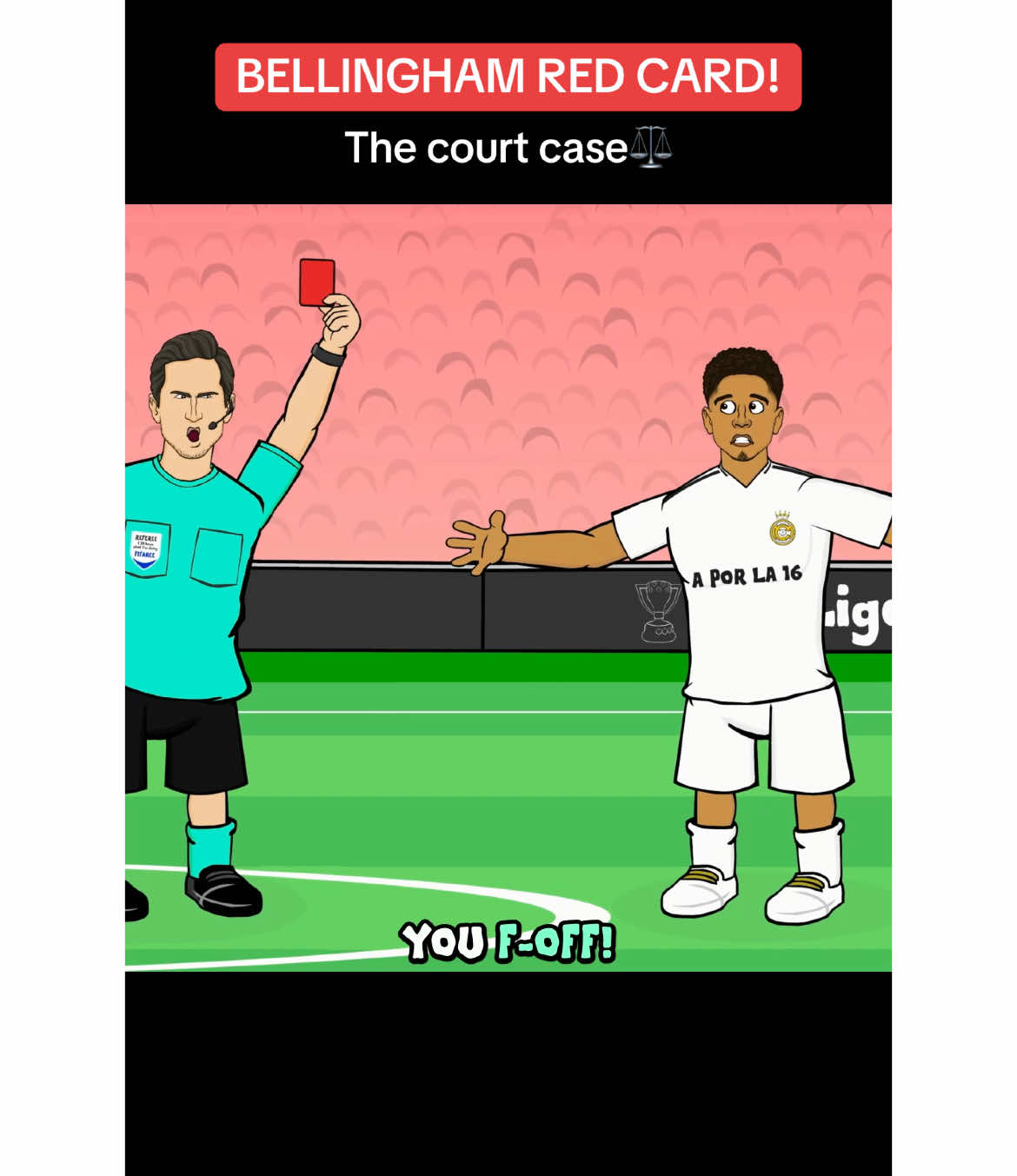 Bellingham red card - innocent or guilty? The courts decide!🤣 #bellingham #redcard #fyp #realmadrid #laliga #halamadrid #football #goal #highlights #funny #442oons 