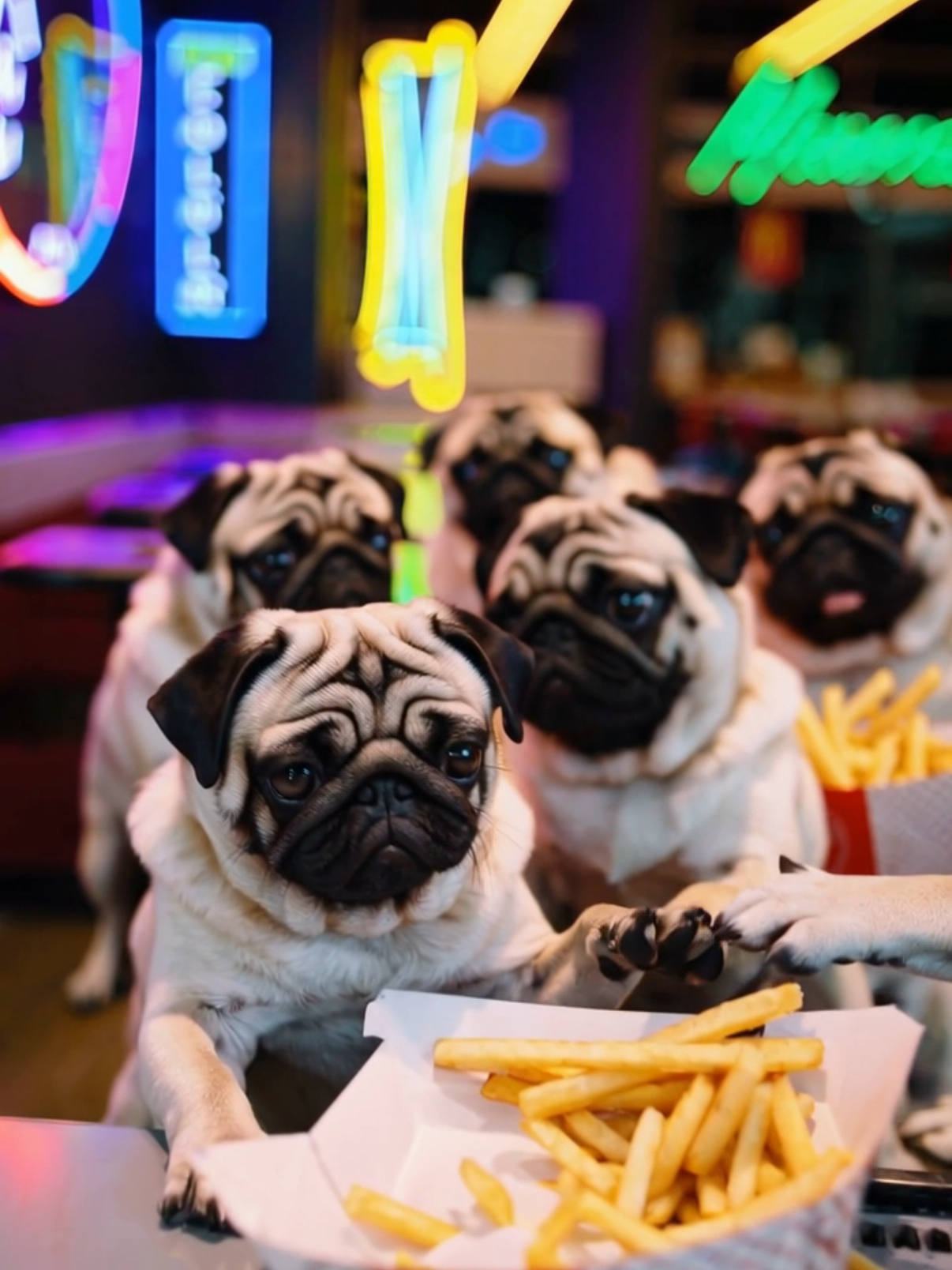 Pugs Feasting on Fries – Snack Time Madness! 🍟🐾😋 #pug #pugs #dog #french #frenchfries #eating 