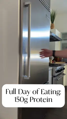 Here’s a full day of eating to hit 150g of protein. Simple, easy to make, balanced meals that fit my routine. #FullDayOfEating #HighProtein #ProteinGoals #HealthyEating #Macros #FitnessMeals #MealPlan #Nutrition #BalancedDiet