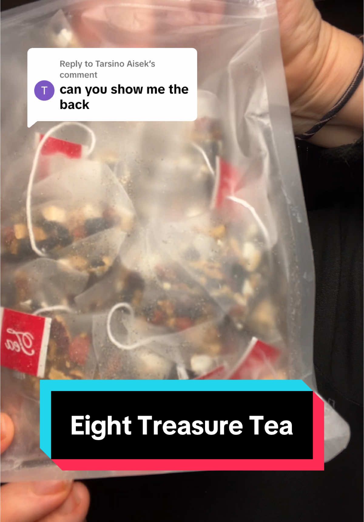 Replying to @Tarsino Aisek I sure can. Here is the back of the bag of the ginseng infused eight treasure tea. #tea #kidneytea #springintohealth 