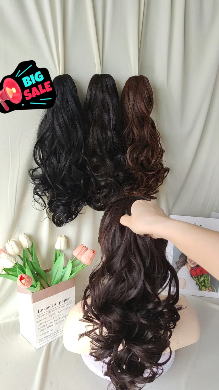 Claw ponytails extensions #synthetichair #clawponytail #hairextensions #fypage #tiktokshop #ponytailextensions #fypage #zgyair #ponytail #wavyhair 