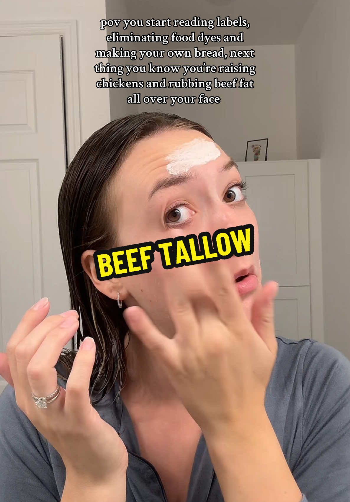 my skin is already doing so much better #beeftallow #skincare 