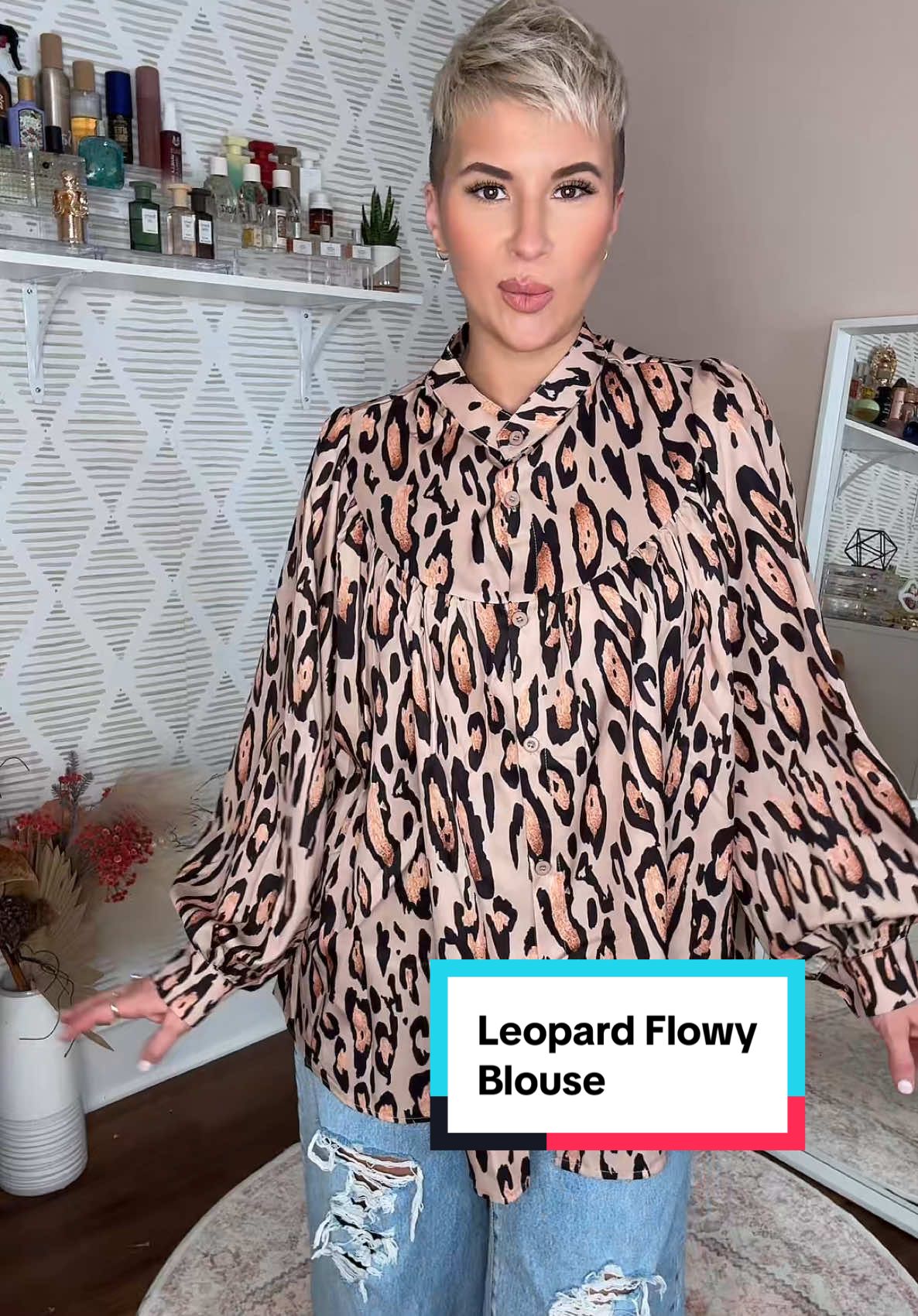 #chicme #leopardprint #blouse #womensfashion 