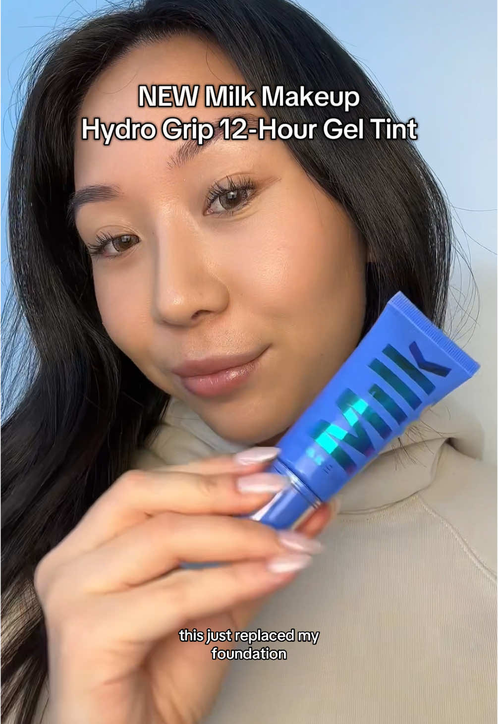 My new go-to makeup base! @milkmakeup Hydro Grip 12-Hour Gel Tint 💙✨ I’m using shade 7! Available 2/28 at @sephora  #gifted #milkmakeup #hydrogrip #liveyourlook #milkskintint #skintint 