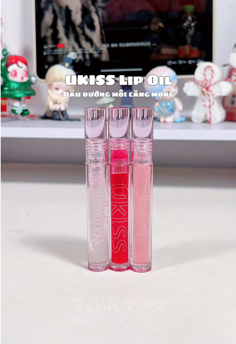 Son dưỡng môi UKISS siu xinh, trong veo căng mọng và mềm môi 🥰 #ukiss #sonduongmoi #sonduong #lipoil #dauduongmoi #sonbong #lipstick #sonmoi #review #reviewlamdep #unboxing #makeup #xuhuong #fyp #chichi2k 