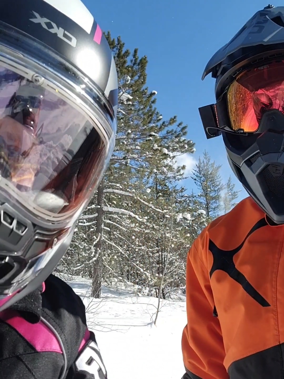 Hitting the trails. #snow #snowmobiles #puremichigan #teenybitcold #blueskies #relationships #hobbies #marriage #husbandandwife #myman 