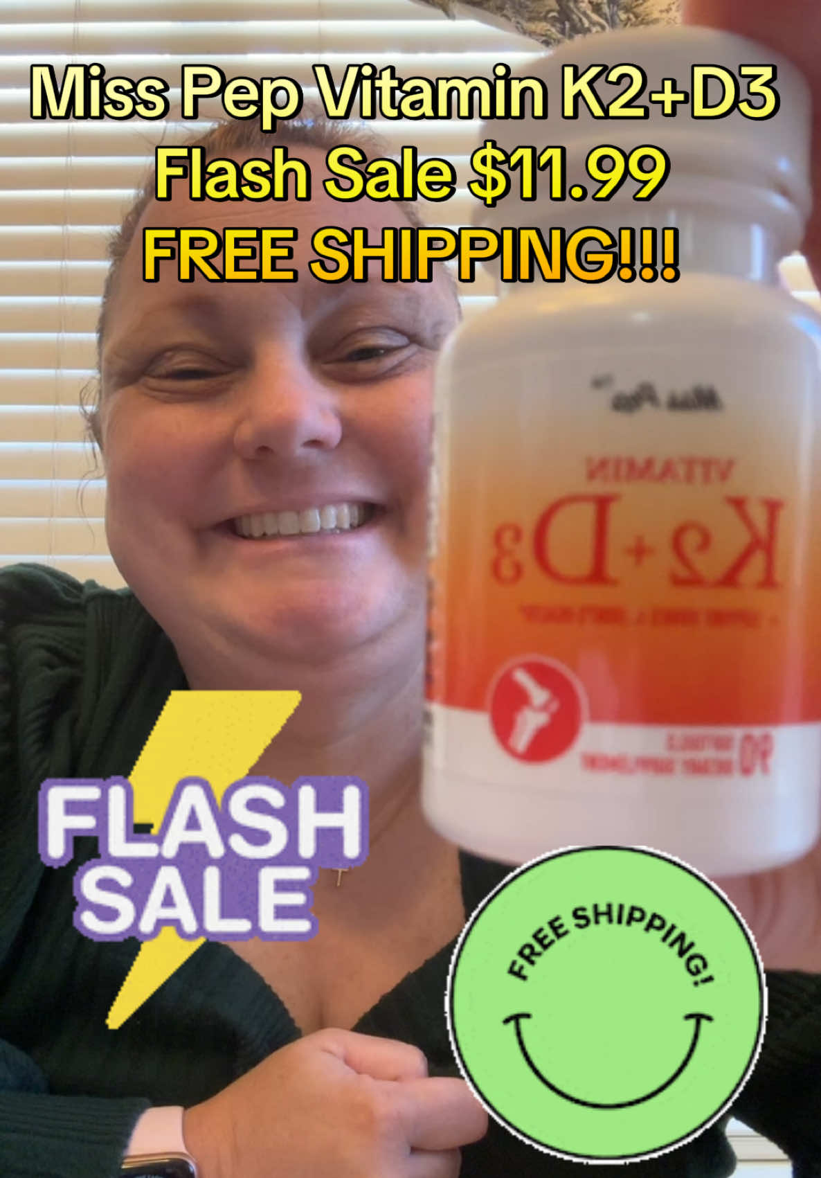 Miss Pep Vitamin K2 +D3. Flash Sale $11.99 and FREE SHIPPING!!! @MissPep Brand Shop #misspepbrandshop #vitamins #vitamink #vitamind #supplement #flashsale #freeshipping #vitaminsk2d3 