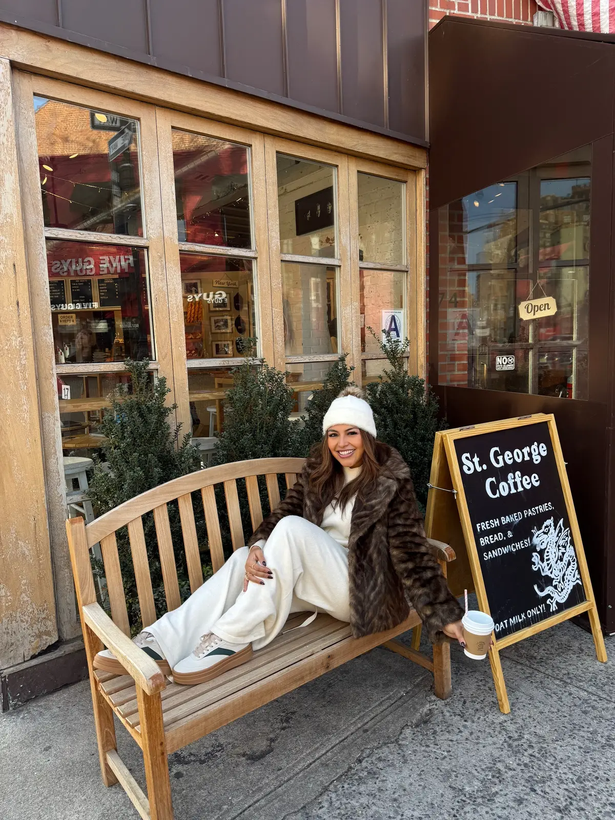 romanticizing everyday ☕️🤍 #nyc #coffeeshop #coffeeshopaesthetic #winterstyle #winteroutfit #outfitinspiration #everydayoutfit #runningerrandsoutfit 