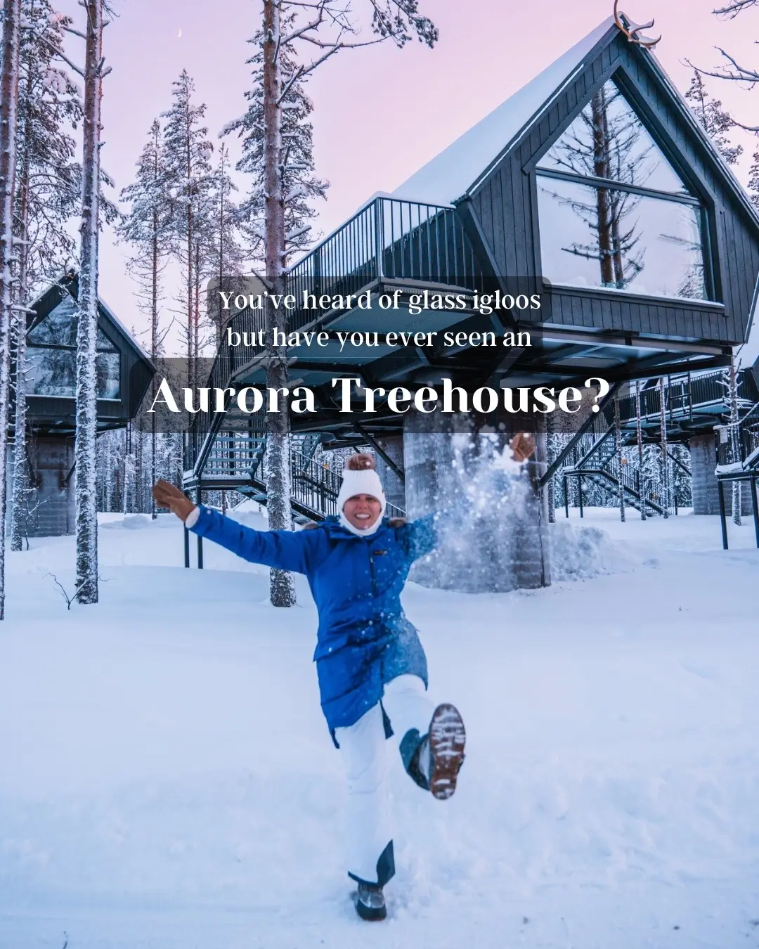 Waking up in a cozy Aurora Treehouse at @Aitoresort (hosted) felt like something out of a dream. ✨ Nestled among the Arctic evergreens, this treetop cabin was the perfect retreat—comfy king bed, floor-to-ceiling window for Northern Lights views, and pure Lapland magic. ❄️💫 After a night of aurora chasing, we warmed up in Aito’s incredible spa & sauna with heated pools and steaming hot tubs, then refueled with traditional Lappish cuisine at the onsite restaurant (reindeer, anyone? 🦌🍽️).  With so many adventures right at our doorstep—hiking, ice fishing, snowmobiling, and more—this is hands down one of the most unforgettable stays we’ve ever had. Would you stay in a treehouse in the Arctic?  🌲✨ #Lapland #AitoAurora #WinterWonderland #VisitFinland #NorthernLights