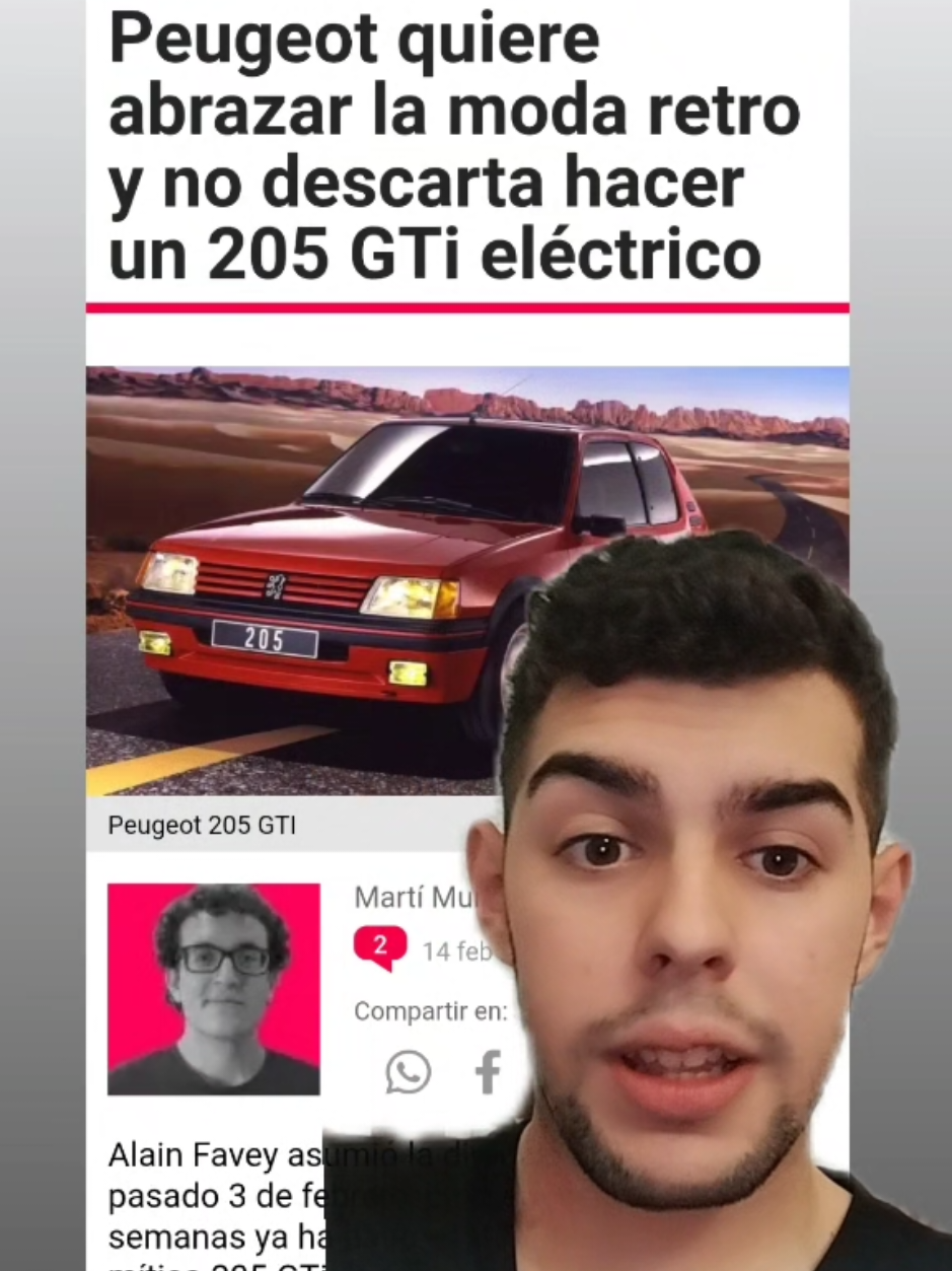 Nos vamos a la 💩 haciendo coches eléctricos de este estilo. ¿Creéis que es un acierto o un fracaso? #peugeot #205 #peugeotsport #peugeot205 #retro #electriccar #noticia #cars #viral #fyp #caroftiktok 