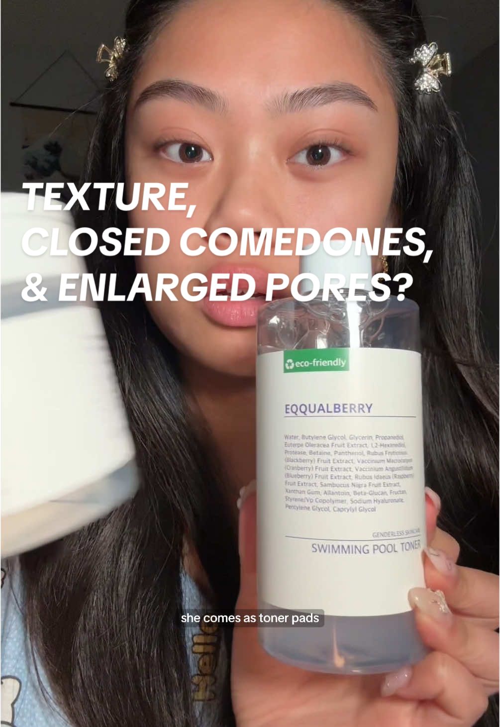texture, closed comedones, or enlarged pores? eqqualberry swimming pool toner PADS🤭🩵  mentioned: EQQUALBERRY Swimming Pool Toner Pad @Eqqualberry  #eqqualberry #eqqualberryswimmingpooltoner #swimmingpooltoner #eqqualberryswimmingpooltonerpad #tonerpads #texturedskin #fungalacneskincare #enlargedpores #eczema #koreanskincare #kbeauty 