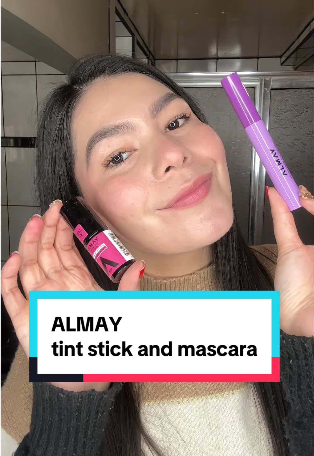 I'm obsessed with this @ALMAY makeup ✨🩷 I received this product from @influenster and Almay in exchange for my honest review I tried their Color&Care Tint Stick in shade 500 Berry Flush as a blush and as a balm and I loved how it looked and how easy it is to blend✨ Also their Thickening & Tint Mascara (402 Black) made my lashes look very long and it was smudge-proof✅ Can't wait to try more of Almay's products😍  #complimentary #AlmayForYou #almay #makeup #almayblush #almaymascara 