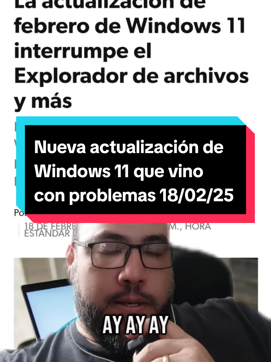 Nuevo día, nueva actualización, nuevo problema en #windows11 lamentablemente han habidos numerosos reportes de usuarios diciendo que su explorador de archivos deja de funcionar. Esto viene a raíz de la última actualización número KB5051987 que se desplegó la semana pasada. Ojo! Si no haz tenido estos problemas en tu #computadora entonces sigue con tu día, no tienes que hacer nada. #pty507 #techtok #microsoft #greenscreen 