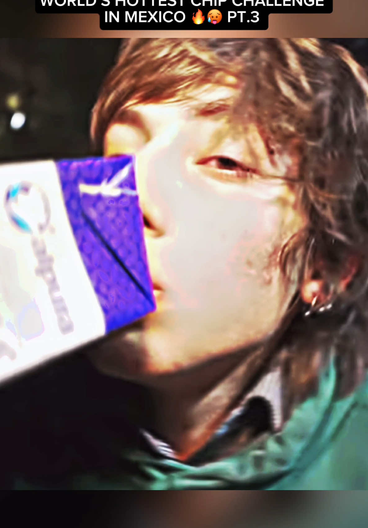 POUDII doing the WORLD’S HOTTEST CHIP CHALLENGE in Mexico 🔥🥵 PT.3 #chip #challenge #mexico #poudii #mexicocity #spicy #foodreview #paqui 