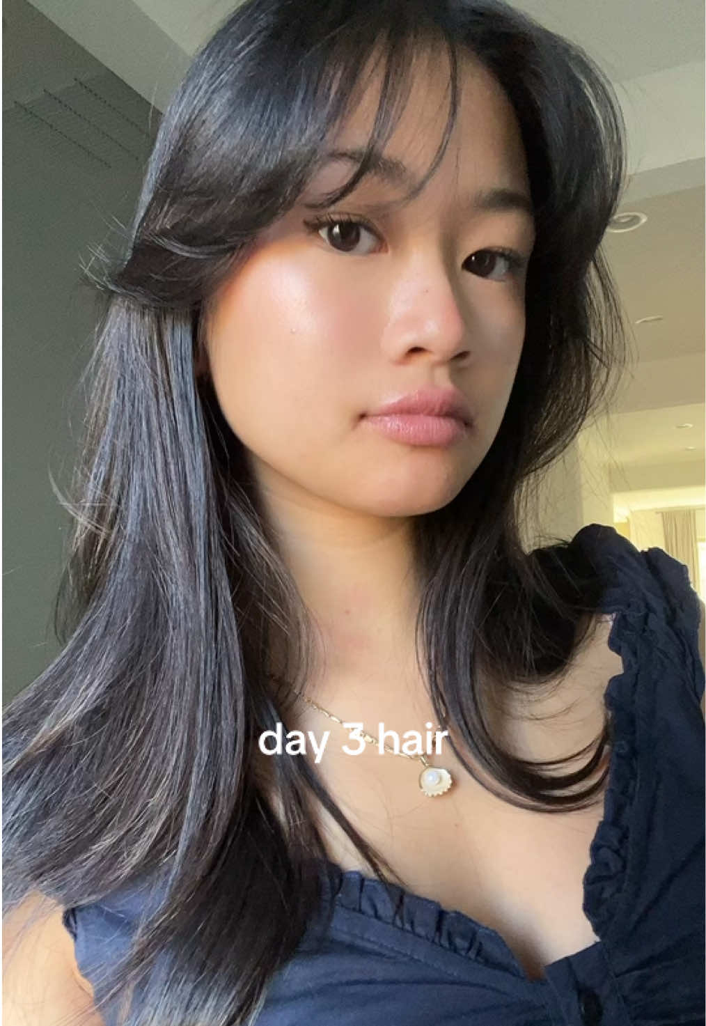 def washing it tn #hairstyleideas #hairtok #curtainbangs #fringe #wispybangs #hairstyles #day3hair 