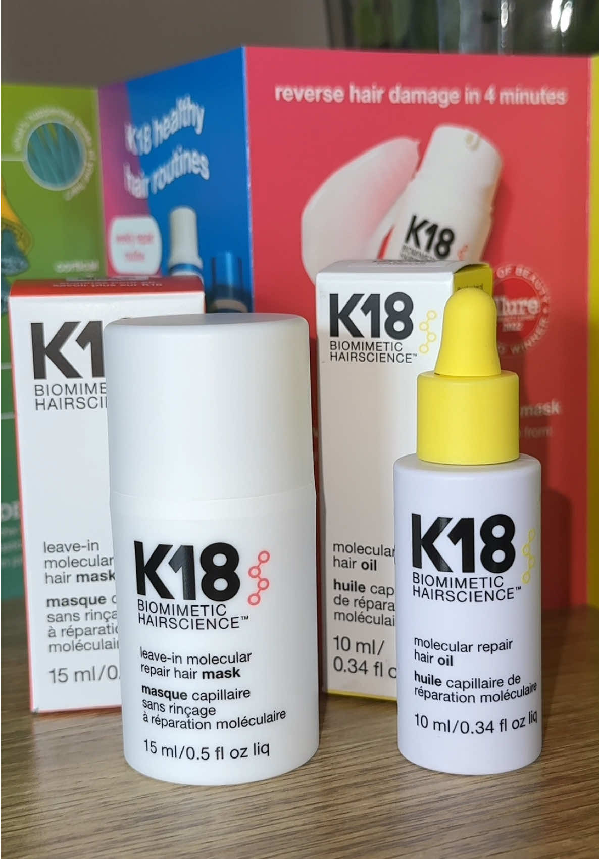 So excited to try these @K18 Hair Molecule Repair Minis— the molecule repair hair oil & leave in molecule repair hair mask to help repair my damaged hair + keep my hair frizz-free and shiny! 💆🏽‍♀️💆🏽‍♀️💆🏽‍♀️ • • • #k18 #k18hair #k18results #haircare #hairrepair #hair #hairtok #damagedhair #hairoil #hairmask #moleculerepair #hairscience 