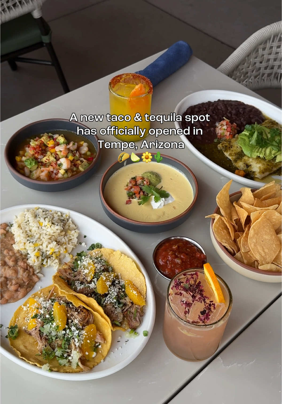 For a fresh twist on Sonoran style Mexican food, head to Blanco Cocina + Cantina, now open at Novus Place in Tempe, Arizona! 🌮🌵 Whether you dine on the laid-back outdoor patio or in the aesthetic indoor dining room/bar, you'll be surrounded by amazing vibes to go with the incredible food and drink offerings here at Blanco. Sip on margaritas like the rosa bonita, jalapeno and pineapple, or the mango stand. Enjoy starters such as the spicy mango ceviche, queso fundido, or grilled mexican street corn. And indulge in entrees ranging from tacos and chimichanges to burritos and enchiladas. 🍻 📍 Find Blanco Tempe at 717 S Novus Pl. #tempetourism #tempe #arizona #az #greaterphoenix