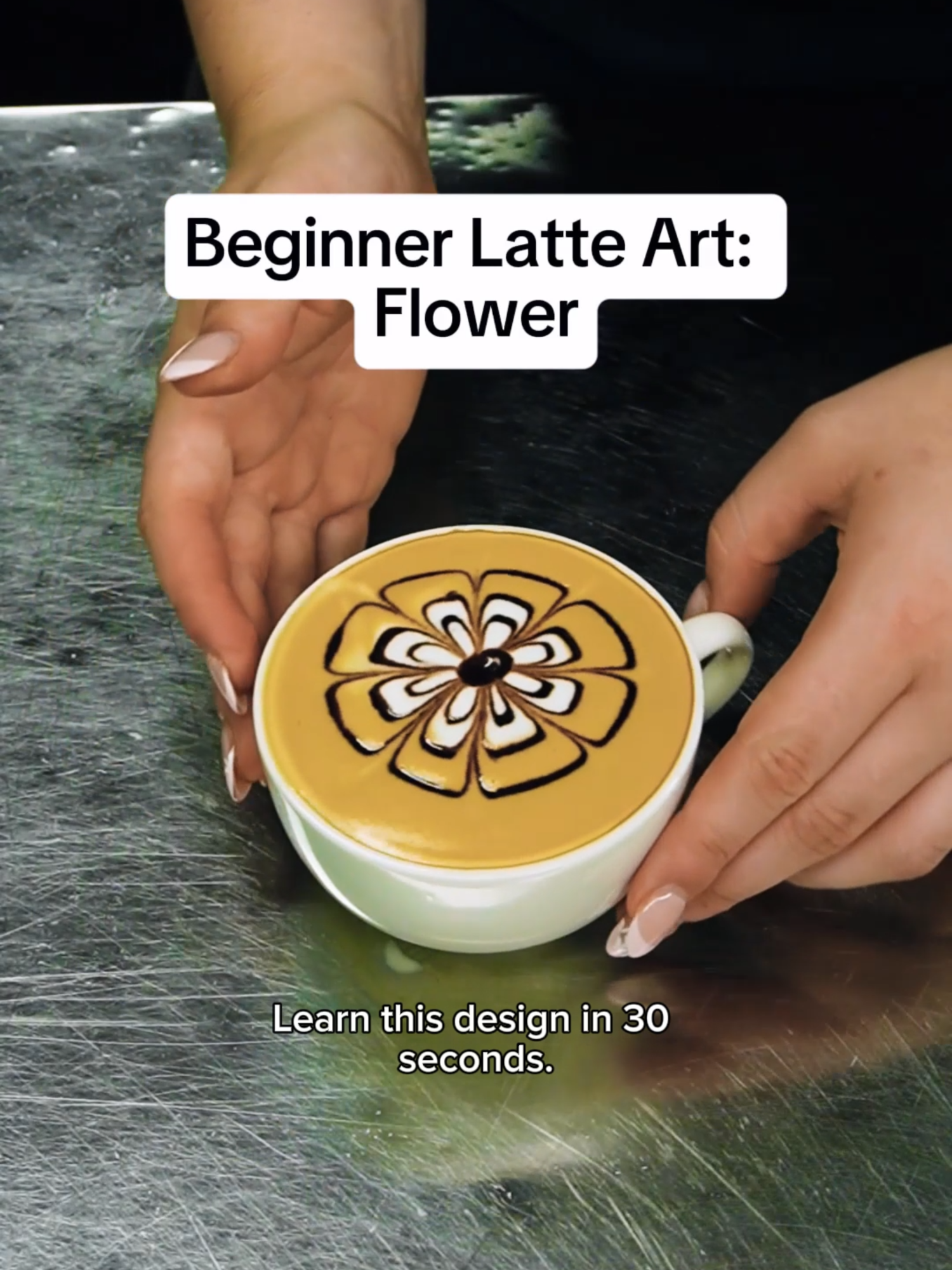 Such a simple design that looks great! 🌼 #chocolate #baristatok #lovecoffee #coffeetok #baristas #beginnerbarista #australia #aus #syd #baristacourse #baristatraining #hospo #cafe #training #baristadaily #latteart #easylatteart #easydesign #flower #genz #flowers #coffeeandflowers #coffeedate