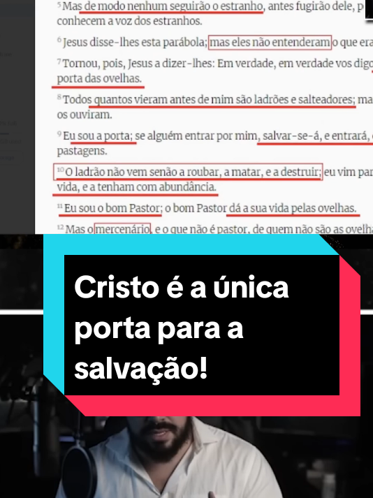 Cristo é a única porta para a salvação! Você já refletiu sobre o que isso significa para a sua vida? Neste vídeo, exploramos a profunda mensagem de João 10, onde Jesus se revela como o único caminho para a vida eterna. Descubra como essa verdade transforma nossa jornada espiritual e fortalece nossa fé. #CristoSalvador #CaminhoVerdadeVida #João10 #ThiagoLimaDesperte #ThiagoLimaOficial Deixe seu comentário e compartilhe essa mensagem de fé!