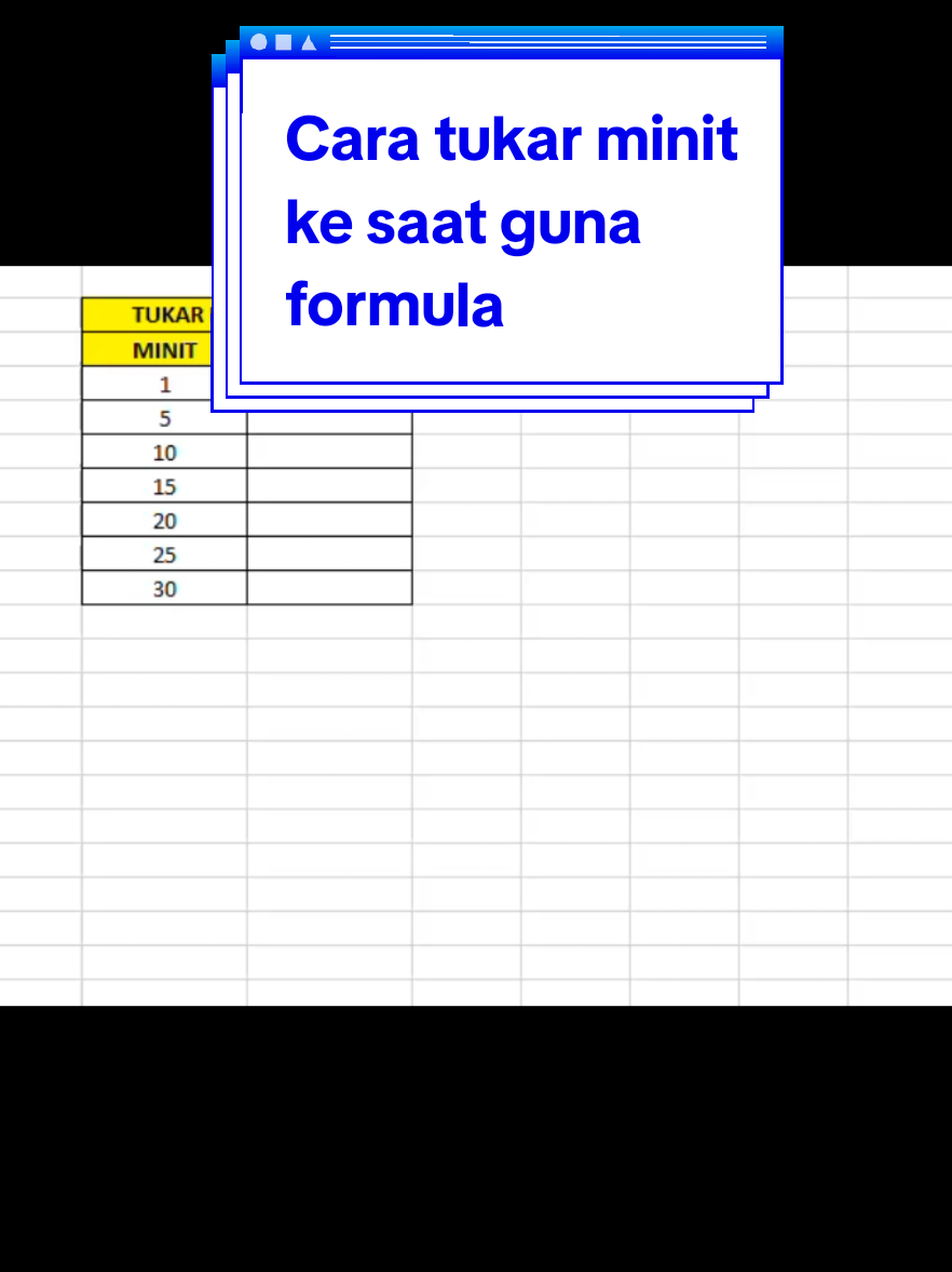 Cara tukar minit ke saat guna formula convert. Selain itu formula Convert juga  berfungsi Untuk menukar unit ukuran Dari satu sistem ke sistem yang lain contoh panjang, berat Dan etc. #formulaconvert #tukarminitkesaat #mudahexcel91