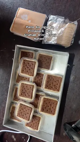 How to pack my mini graham tray? Click mo yung yellow basket. #graham #grahammini #grahamminitray #grahambusiness #grahambarcontainer #grahambarpackaging 