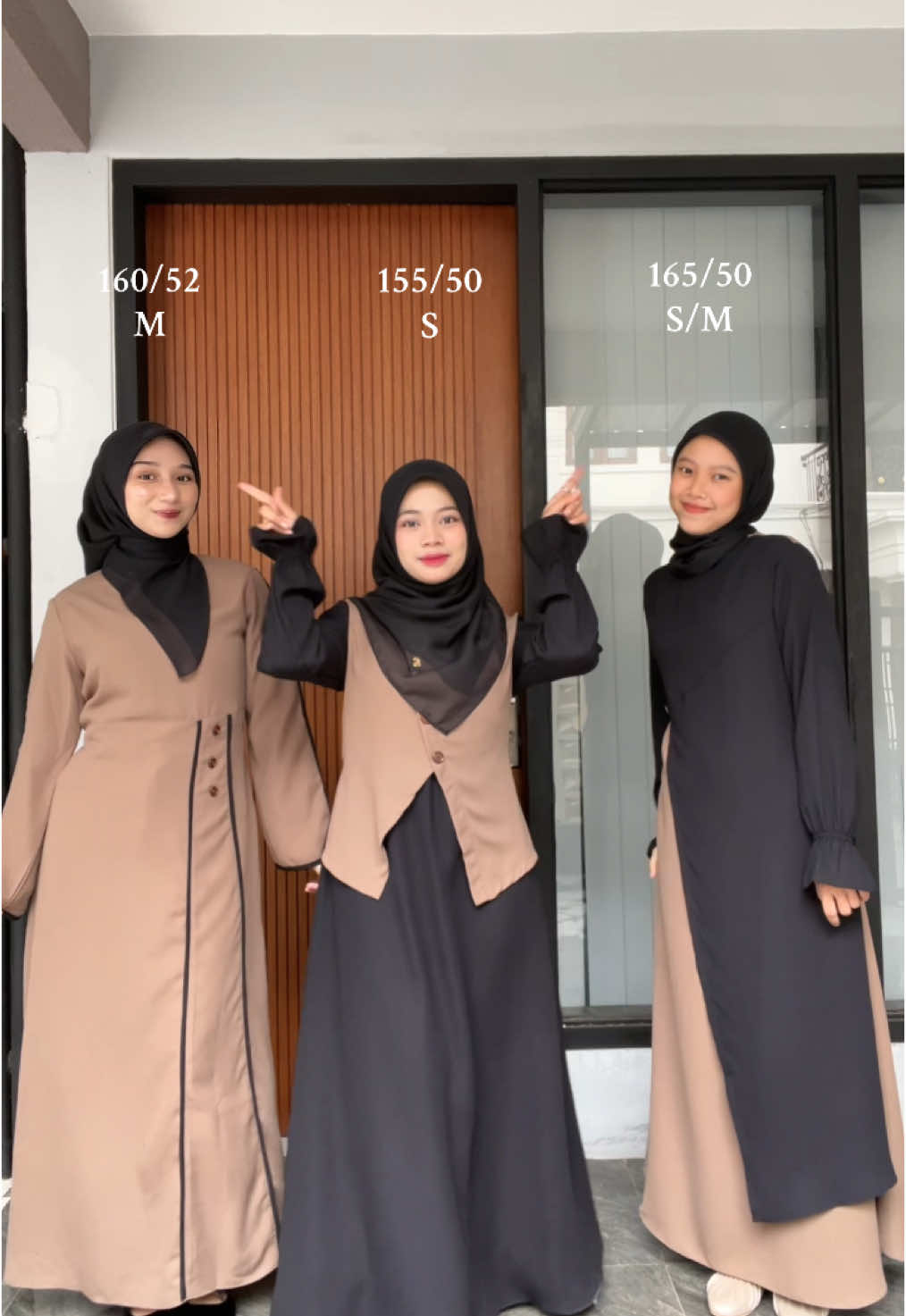 Buat yang suka warna bold kayak perpaduan warna hitam dan khaki juga bisa lho dibikin couplean🤭 #gamis #couple #cewebumi #earthtone 