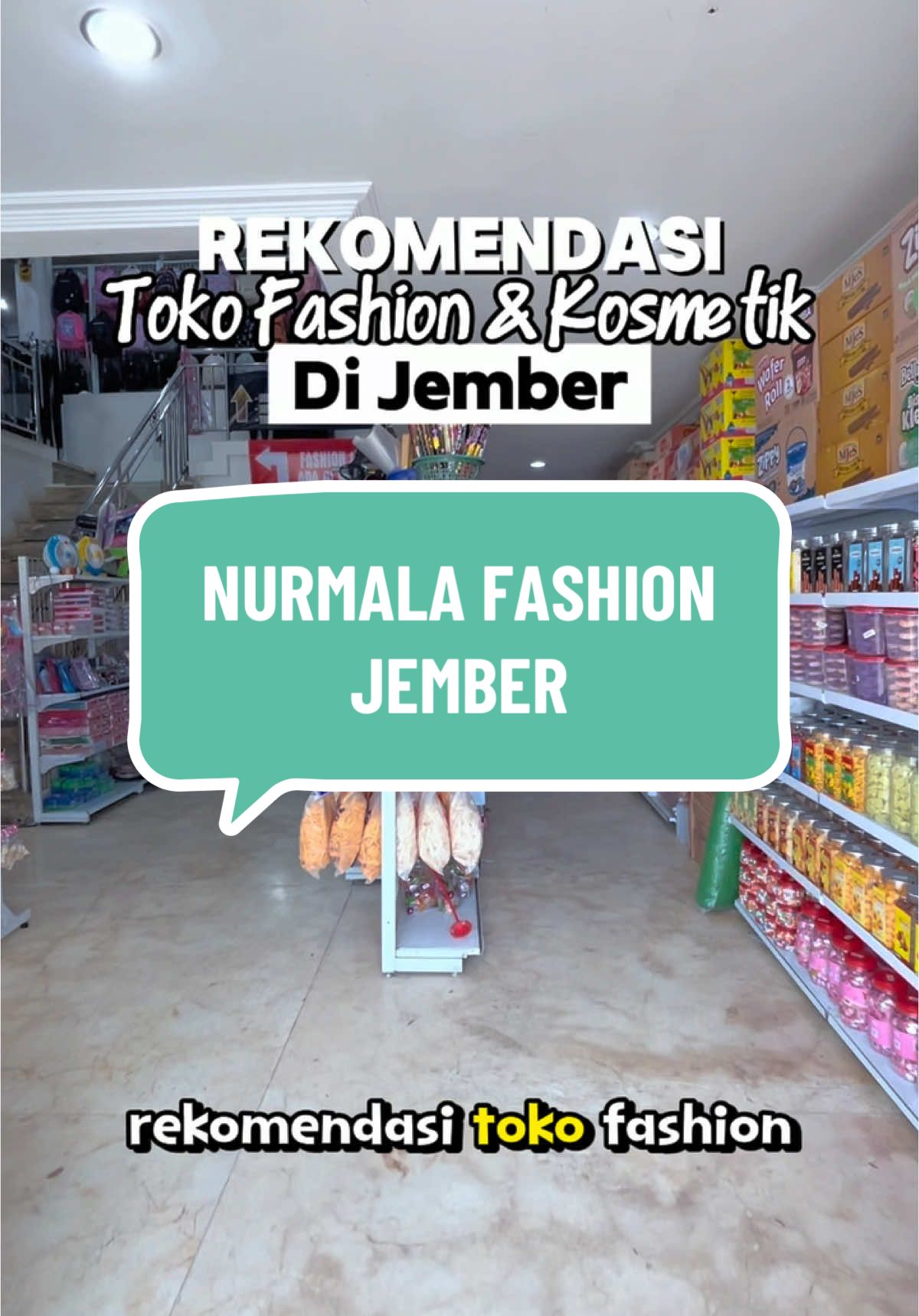 Grosiran Toko fashion, kosmetik, perabotan rumah tangga, kue dan snack lebaran di Jember Kota... Bisa beli ecer dan open reseller juga guys‼️🥳🥳🥳 📌Nurmala Fashion Jember 📍Lokasi : Jl. Kaca Piring No 61 Gebang Tengah Patrang Jember ⏰Buka : Jam 9 pagi - 9 malam #store #fashion #skincare #kosmetik #kuelebaran #grosir #kulinerjember #jember #infojember #jembertiktok 