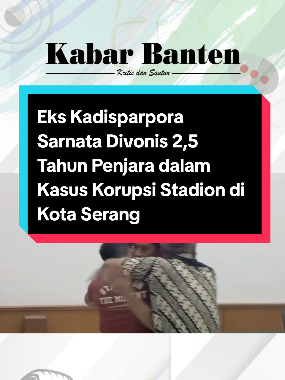 KABAR BANTEN - Majelis Hakim Pengadilan Negeri (PN) Serang memvonis Eks Kadisparpora Sarnata dengan kurungan pidana penjara 2 tahun dan 6 bulan penjara. Sarnata terbukti bersalah dalam perkara korupsi penyewaan lahan Stadion Maulana Yusuf sebagaimana dalam putusan majelis hakim yang dibacakan oleh Mochamad Ichwanuddin. 