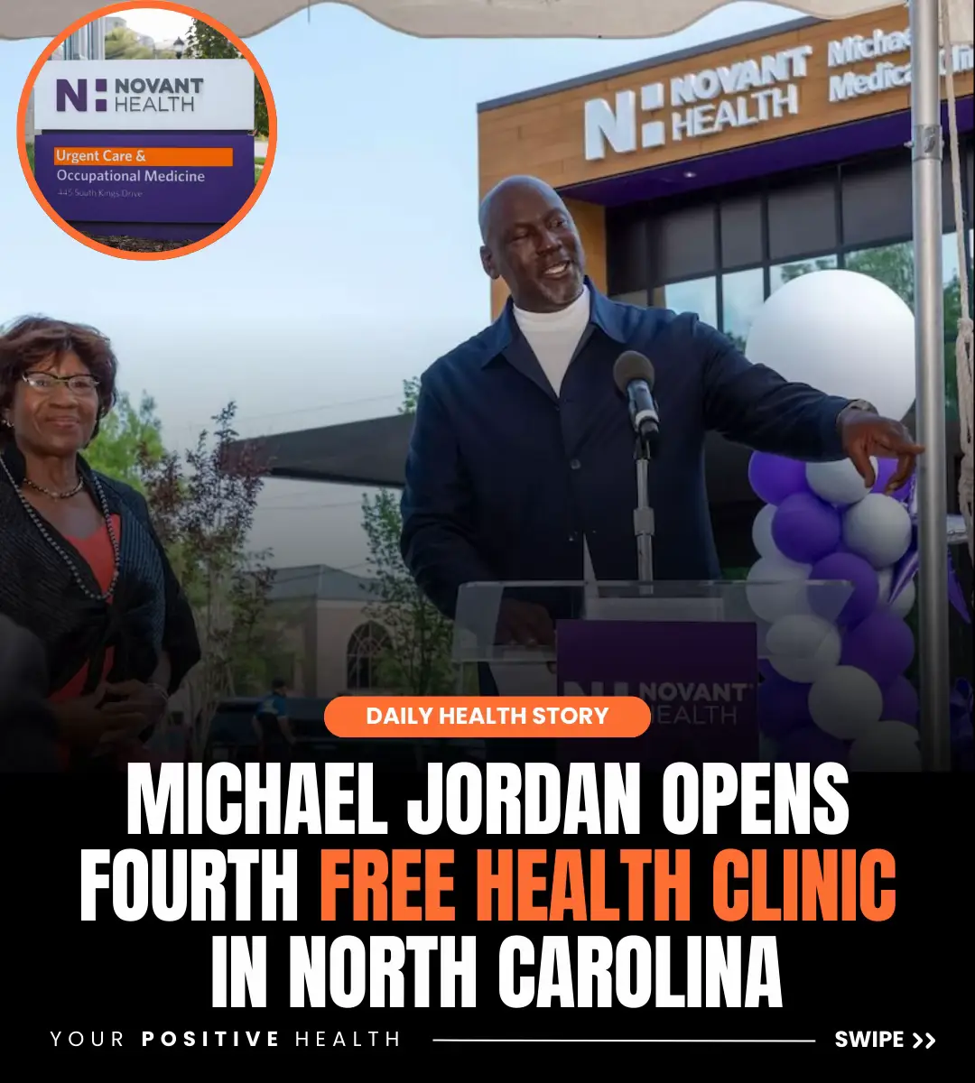 Michael Jordan is celebrating the opening of his fourth Michael Jordan Family Medical Clinic in North Carolina, providing vital healthcare for uninsured and underinsured patients. The 7,300-square-foot facility in Wilmington, with 12 patient rooms, opens February 19 and will operate weekdays. Jordan and Novant Health launched this initiative in 2019, starting in Charlotte to address healthcare access barriers. “It’s truly gratifying to see the impact these clinics have on my hometown,” Jordan said, as his latest clinic continues to strengthen community healthcare. Credit/: @Novant Health & Michael Jordan