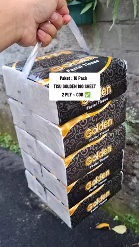 Paket : 10 Pack         TISU GOLDEN 180 SHEET 2 PLY ~ COD ✅️    #tisuwajah #tisumurah #tisugolden 