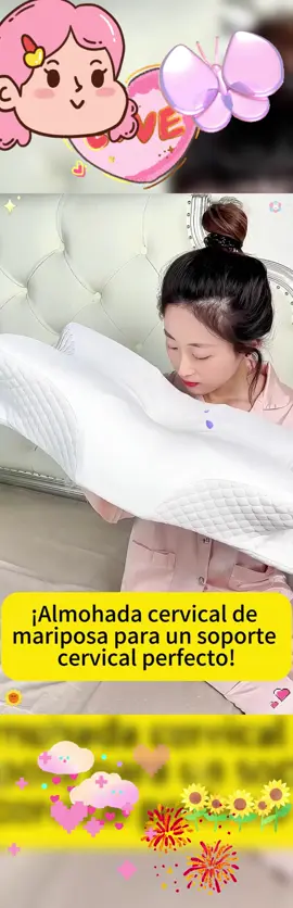 ¡Almohada cervical en forma de mariposa: soporte perfecto para tu cuello! #fyp #memoryfoam #neckpillow #pillow #ergonomic