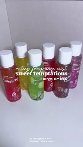 rating fragrance mist sweet temptations from @AKRYMI!!! get yours now, link in my yellow basket 🌸✨ #fragrance #fragrancemist #perfume #perfumetiktok #scents #akrymiaimore 
