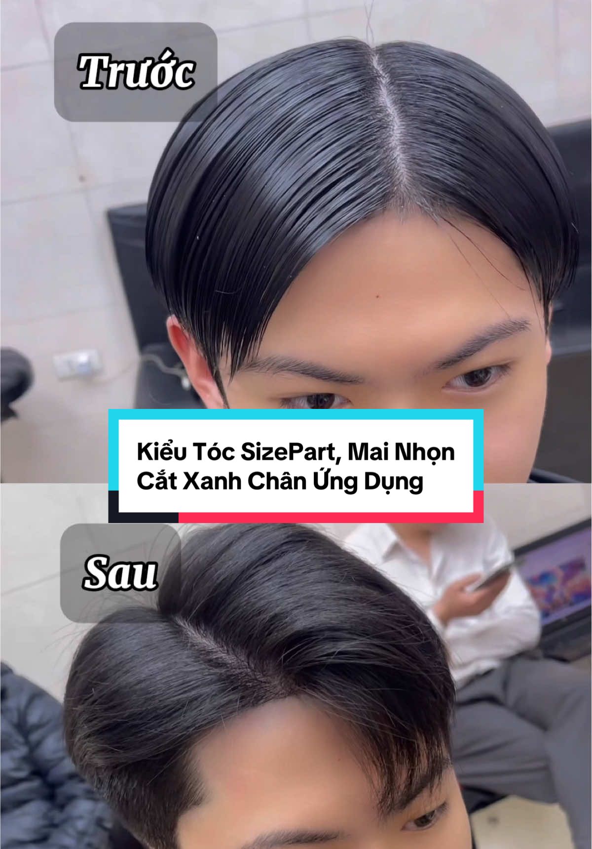 Chia Sẻ Bài Cắt SizePart Mai Nhọn, Cắt Kê Lược, Xanh Chân Ứng Dụng #cattocnam #tocnamdep #chiasecattoc #sizepart #keluoc #DũngCầuDiễn 