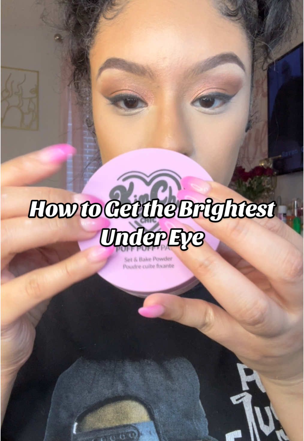 #pinksettingpowder #pinkundereye #brightundereye #latinamakeup #brightundereyeblackgirl 