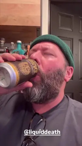 Real first reaction by @bertkreischer to our new soda-flavored sparkling water with only 10 calories and 90% less sugar than top sodas*. // Repost from Bert Kreischer // #liquiddeath #murderyourthirst #deathtoplastic *Versus top sodas listed in SPINS (MULO + Convenience). 12oz of Liquid Death (2g of sugar), 12oz of top non-diet sodas (39g-46g of sugar)